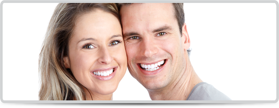 Young love couple smiling. Over white background